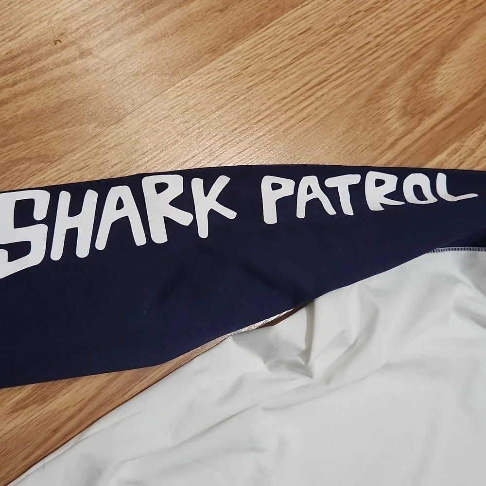 Boys Long Sleeve Shark Patrol Rash Guard Swim Shirt - Cat & Jack Size Large